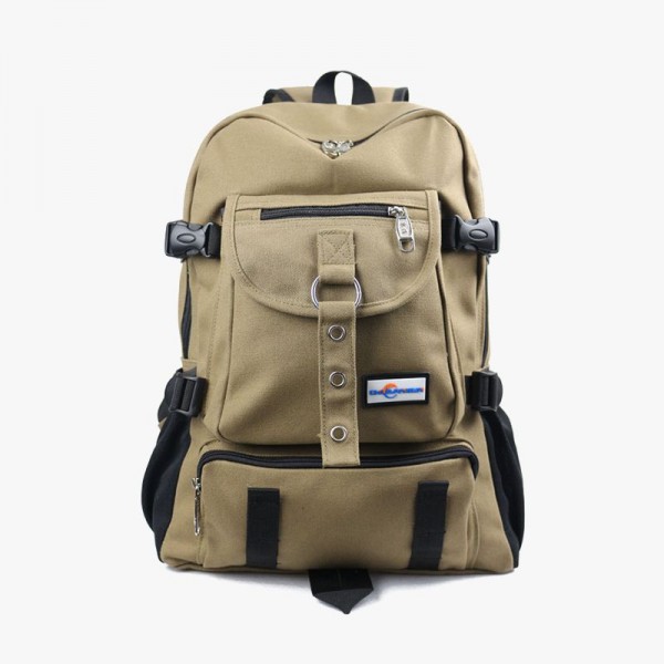 Zipper Solid Canvas Backpack