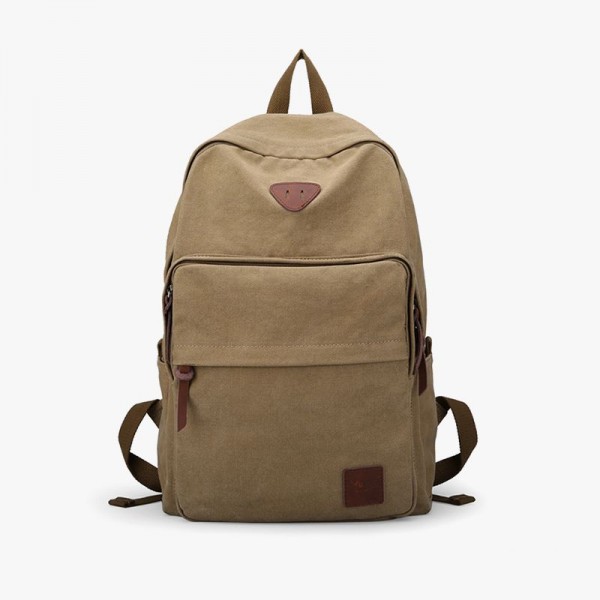 Fashion Canvas Solid Backpack Zipper