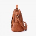 Leather Shoulder Double Zipper Handbag