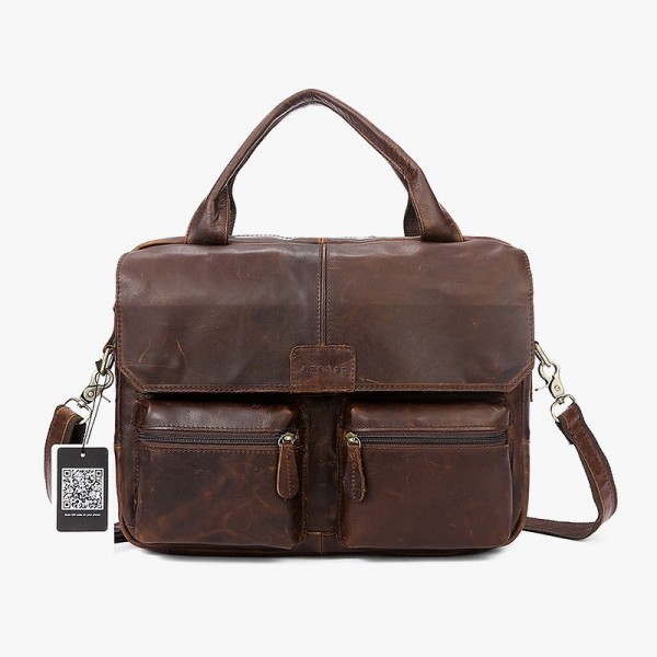 Cowhide Shoulder Bag Briefcases Leather
